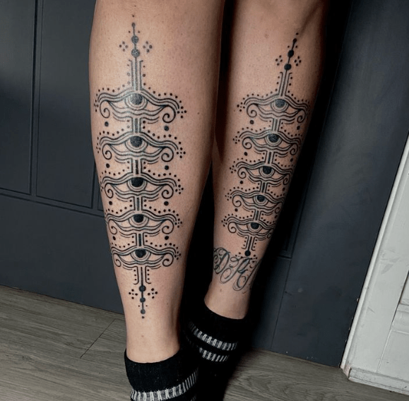 female shin tattoos